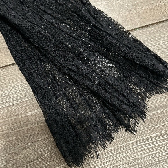 Saylor x Revolve Mariella Lace Ruffle Blouse in Black Goth Witchy - Picture 4 of 6